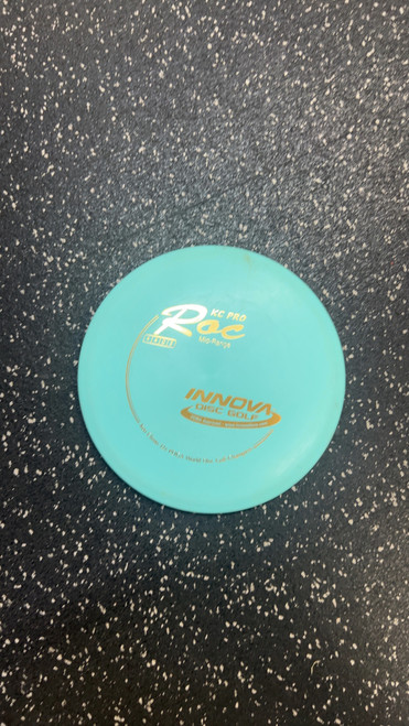 Vist Large View of Product Image Which is Used Innova KC PRO ROC Disc Golf Mid Range Carolina Blue