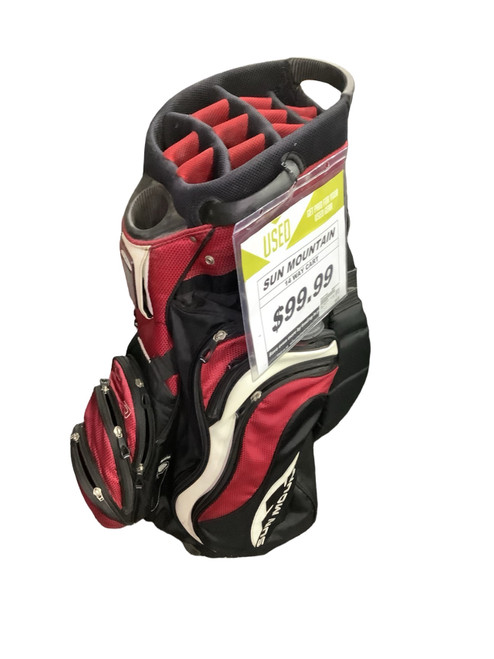 Vist Large View of Product Image Which is Used Sun Mountain 14 WAY CART BAG Mens Cart Bag Maroon