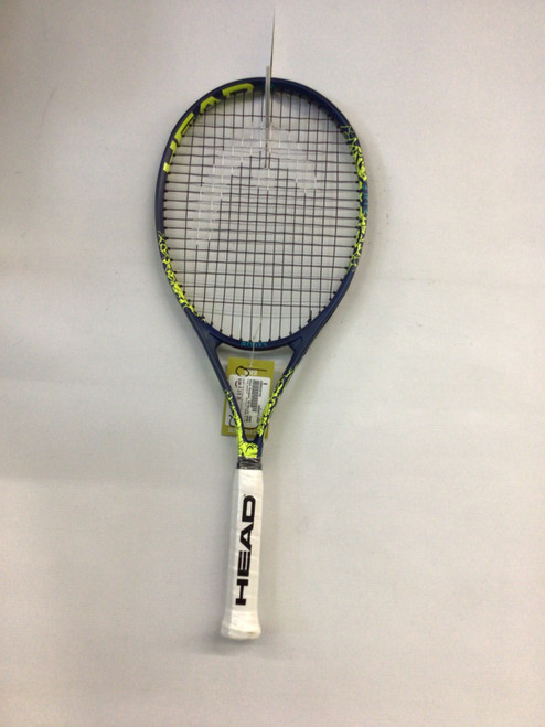 Vist Large View of Product Image Which is Used Head Racquet METALLIX SPARK ELITE Adult Racquetball Racquet Navy Blue And Yellow 4 3/8"