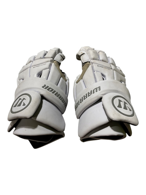 Vist Large View of Product Image Which is Used Warrior BURN Lacrosse Gloves Mens White 11"