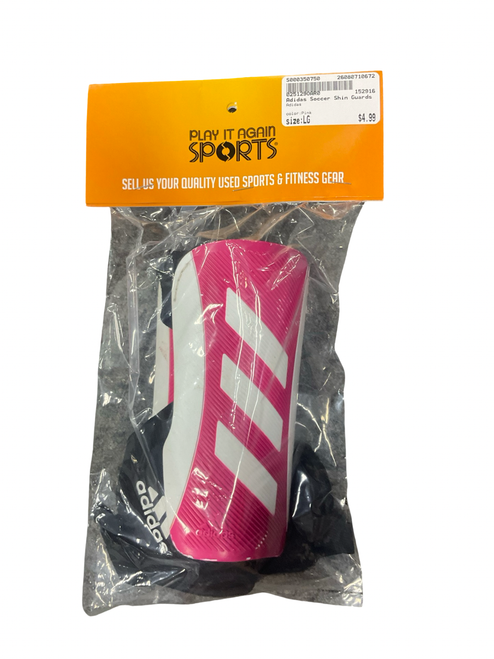 Vist Large View of Product Image Which is Used Adidas Soccer Shin Guards Junior Pink LG