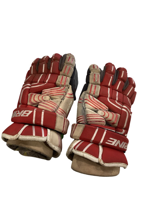 Vist Large View of Product Image Which is Used Brine VENTILATOR Lacrosse Gloves Mens Red 14"