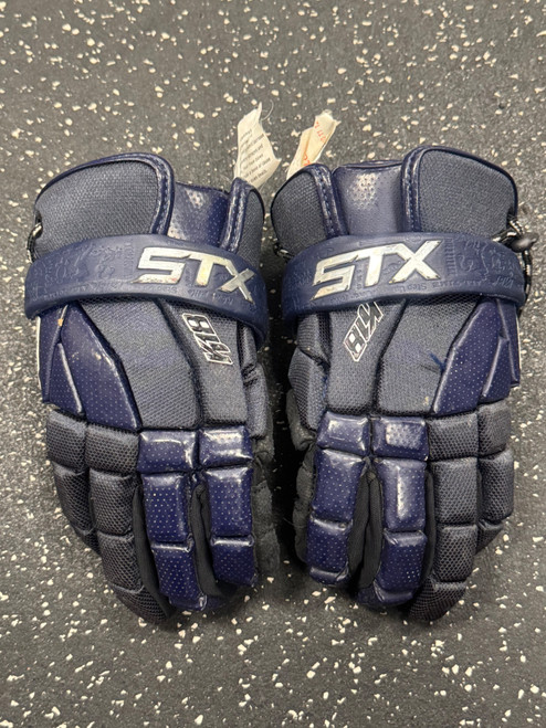Vist Large View of Product Image Which is Used STX K18 Lacrosse Gloves Mens Navy Blue 10"