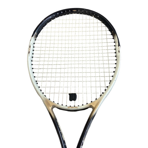 Vist Large View of Product Image Which is Used Wilson HAMMER SYSTEM PWS Adult Tennis Racquet White 4 1/4"