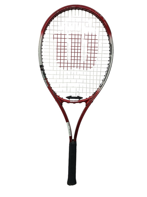 Vist Large View of Product Image Which is Used Wilson TITANIUM Adult Tennis Racquet Red 4 1/2"