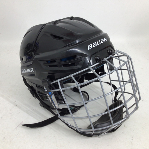 Vist Large View of Product Image Which is Used Bauer RE-AKT 55 M HELMET CAGE COMBO Helmet Cage Combo Black MD