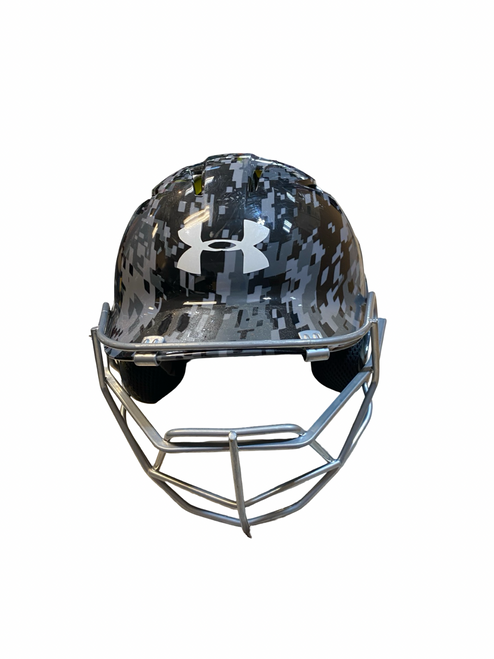 Vist Large View of Product Image Which is Used Under Armour UABH2-110 Batting Helmet w/Mask Grey MD