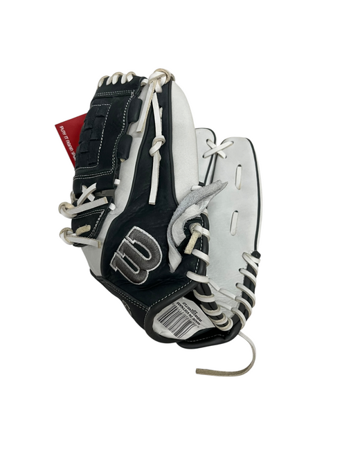 Vist Large View of Product Image Which is Used Wilson A1000 A10RF24P12 BB/SB Glove RH Throw White 12"