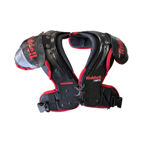Vist Large View of Product Image Which is Used Riddell Z-MATTE YOUTH SHOULDER PADS FB Shoulder Pads Black LG