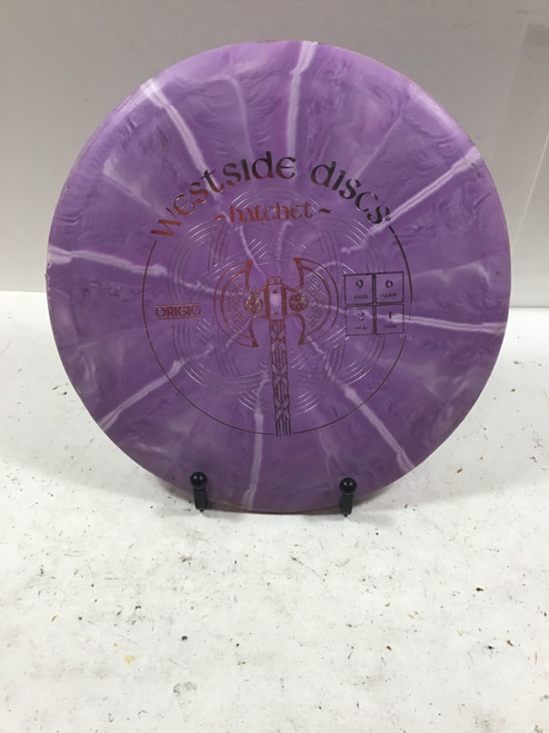 Vist Large View of Product Image Which is Used Westside ORIGIO HATCHET Disc Golf Driver Purple 172g