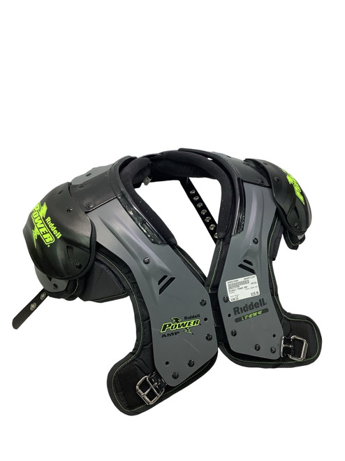 Vist Large View of Product Image Which is Used Riddell POWER AMP FB Shoulder Pads Black LG