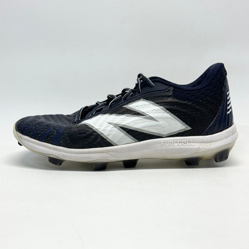 Vist Large View of Product Image Which is Used New Balance FUEL CELL BB/SB Cleats Navy And White Senior 12