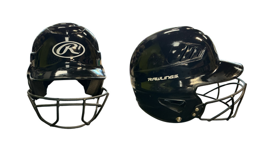 Vist Large View of Product Image Which is Used Rawlings COOLFLO Batting Helmet w/Mask Black S/M