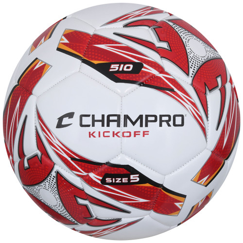 Vist Large View of Product Image Which is New Champro Kickoff Size 5 Soccer Ball- Scarlet