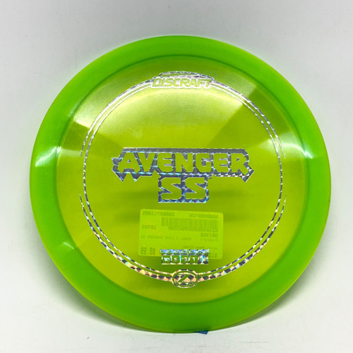 Vist Large View of Product Image Which is Used Discraft Z LINE AVENGER SS Disc Golf Driver Neon Green 174g