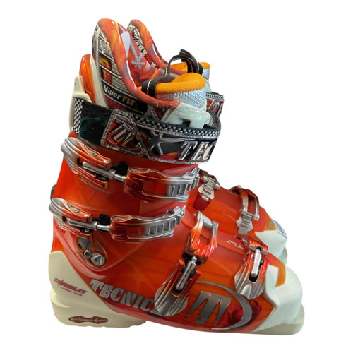 Vist Large View of Product Image Which is Used Tecnica DIABLO MAGMA Mens DH Ski Boot Orange And White 275 MP - M09.5 - W10.5