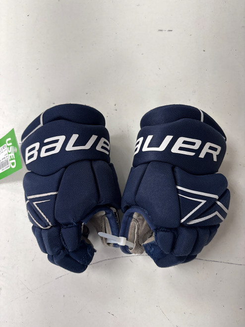 Vist Large View of Product Image Which is Used Bauer NSX Youth Gloves Navy Blue 8"