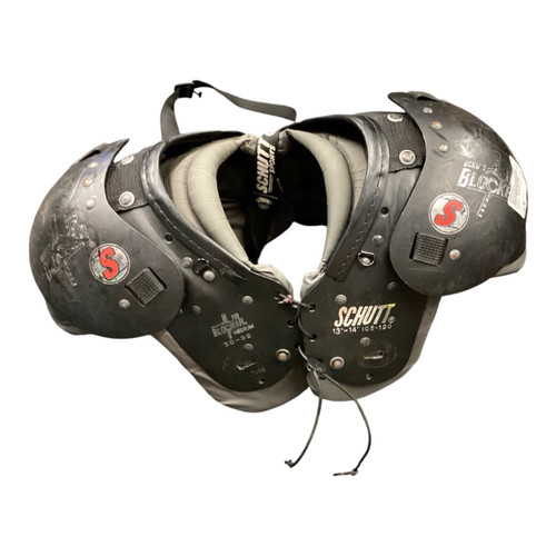 Vist Large View of Product Image Which is Used Schutt BLOCKER JR FB Shoulder Pads Navy Blue MD