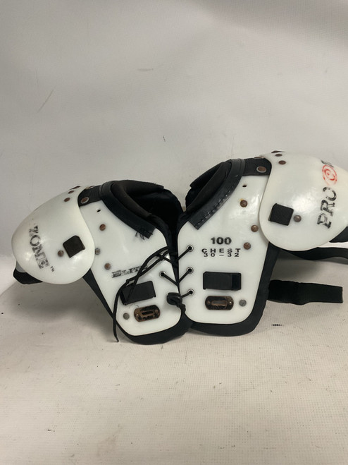 Vist Large View of Product Image Which is Used PROZONE ELITE 100 FB Shoulder Pads White MD