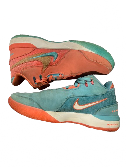 Vist Large View of Product Image Which is Used Nike ZOOM LEBRON NXXT GEN AMPD MIAMI Basketball Shoes M Royal Blue And Orange Senior 9