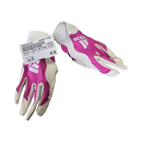 Vist Large View of Product Image Which is Used Adidas YOUTH BATTING GLOVES BB/SB Batting Gloves Pink XS