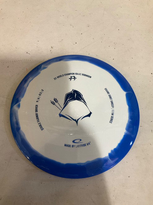 Vist Large View of Product Image Which is Used Latitude 64 GRAND ORBIT SWEEP Disc Golf Driver Navy Blue