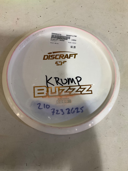 Vist Large View of Product Image Which is Used Discraft BUZZZ Disc Golf Mid Range White