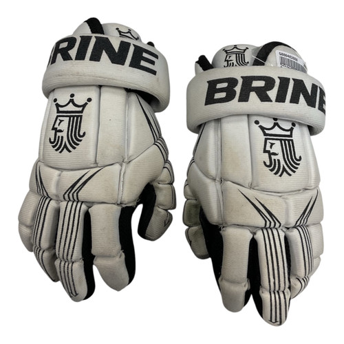 Vist Large View of Product Image Which is Used Brine BRINE LX GLOVES Lacrosse Gloves Junior White And Black MD