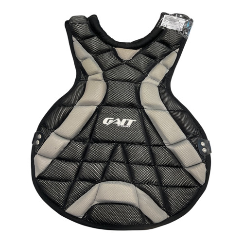 Vist Large View of Product Image Which is Used DeBeer GAIT GOALIE CHEST PROTECTOR LAX Goalie Chest W Black And Grey MD