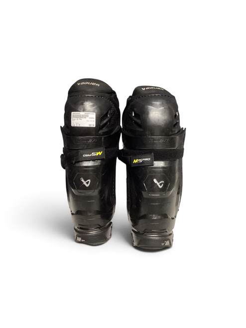 Vist Large View of Product Image Which is Used Bauer M5 PRO Senior Shin Guards Black 13"