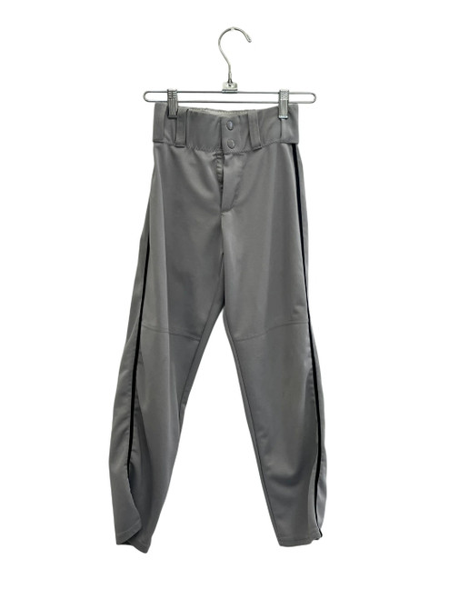 Vist Large View of Product Image Which is Used Alleson Youth SM Grey w/Black Pipping Open Bottom BB Pants