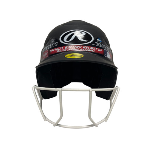 Vist Large View of Product Image Which is Used Rawlings BATTING HELMET W/MASK Batting Helmet w/Mask Black One Size