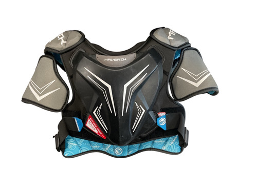 Vist Large View of Product Image Which is Used Maverik EKG Lacrosse Shoulder Pads Black XS