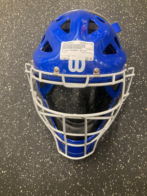 Vist Large View of Product Image Which is Used Wilson WTA4601 Catchers Helmet w/Mask Royal Blue LG