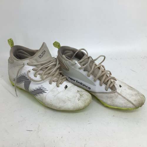 Vist Large View of Product Image Which is Used New Balance RUSH V4 MID SR 9.5 LACROSSE CLEATS LAX Cleats Mens White Senior 9.5
