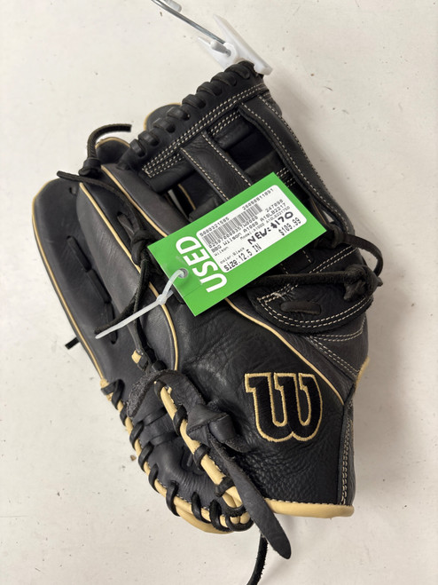 Vist Large View of Product Image Which is Used Wilson A1000 A10LB221750 BB/SB Glove LH Throw Black 12 1/2" (new= $170)