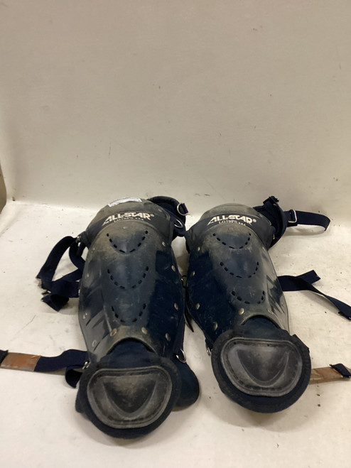 Vist Large View of Product Image Which is Used All-Star LG79PS Catchers Leg Guards Navy Blue Youth