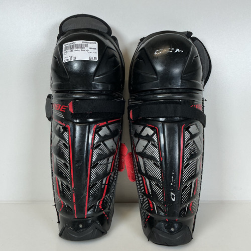 Vist Large View of Product Image Which is Used CCM VIBE Senior Shin Guards Black 11"