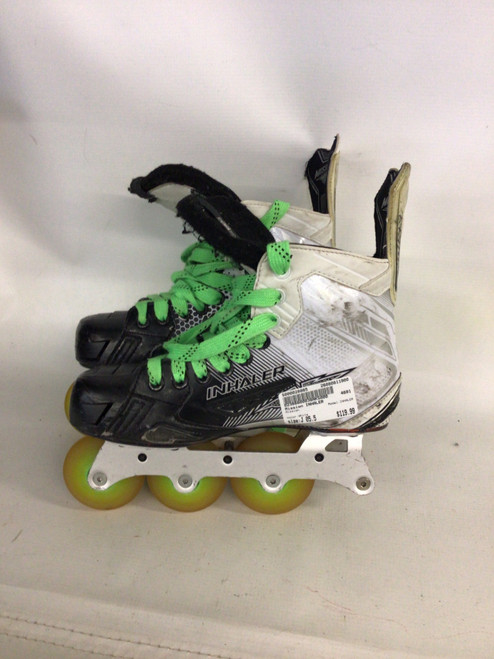 Vist Large View of Product Image Which is Used Mission INHALER Junior Roller Quad Skates White Junior 05.5