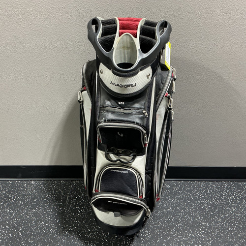 Vist Large View of Product Image Which is Used Maxfli Mens Cart Bag White/Black/Red