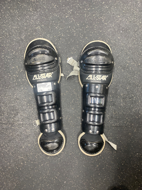 Vist Large View of Product Image Which is Used All-Star CATCHERS SHINS Catchers Leg Guards Black T-Ball