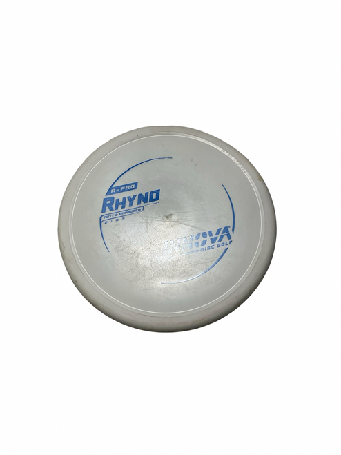 Vist Large View of Product Image Which is Used Innova RHYNO R-PRO Disc Golf Putter White