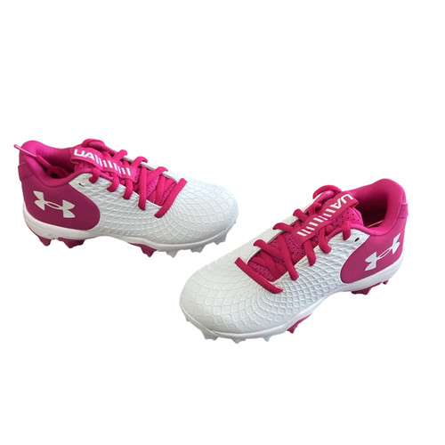 Vist Large View of Product Image Which is Used Under Armour GLYDE BB/SB Cleats White Youth 12.0