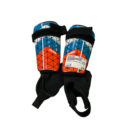 Vist Large View of Product Image Which is Used Franklin Soccer Shin Guards Junior Black SM