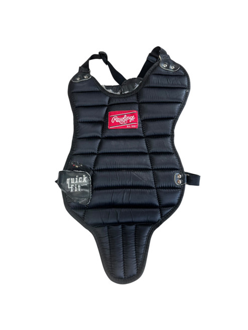 Vist Large View of Product Image Which is Used Rawlings QUICK FIT Catchers Chest Protector Black Junior