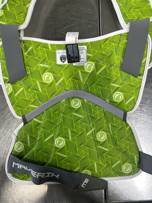 Vist Large View of Product Image Which is Used Maverik M5 Lacrosse Shoulder Pads White LG