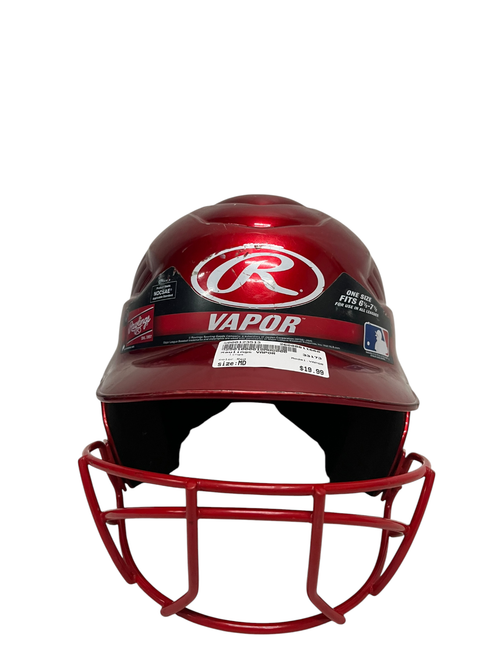 Vist Large View of Product Image Which is Used Rawlings VAPOR Batting Helmet w/Mask Red MD