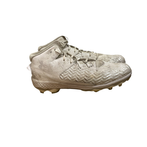 Vist Large View of Product Image Which is Used Under Armour Adult FB Cleats White Senior 11.5