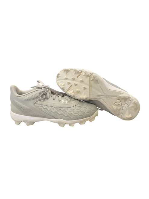 Vist Large View of Product Image Which is Used Under Armour BSBL BB/SB Cleats Grey Senior 5