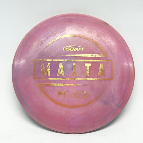 Vist Large View of Product Image Which is Used Discraft FIRST RUN MALTA Disc Golf Mid Range Pink 174g